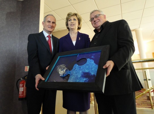Irish President Mary McAleese with artist Ian Fleming