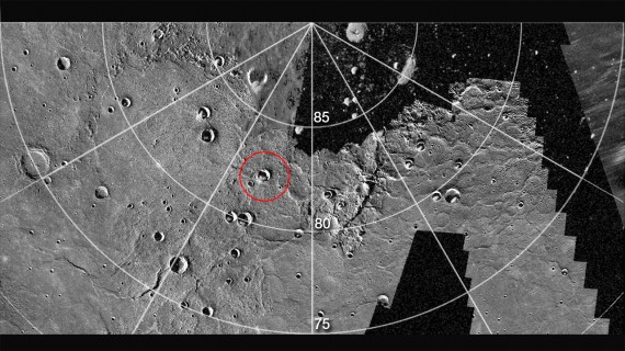 Example of crater on Mercury hosting polar deposit