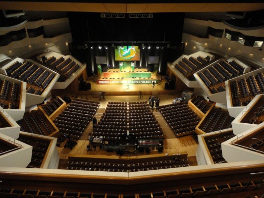 Empty Waterfront Hall for Sinn Féin Ard Fheis