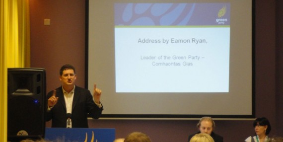 Eamonn Ryan speaking at Green Party NI conference 