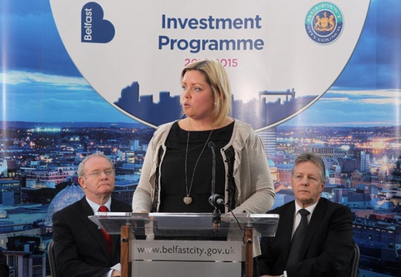 Councillor Deirdre Hargey, chair of Belfast City Council Strategic Policy and Resources Committee at launch of 2012-2015 Draft Investment Programme