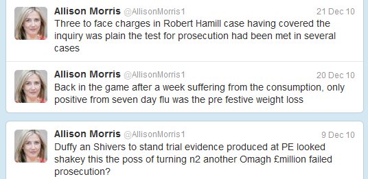 small sample of Allison Morris' tweets