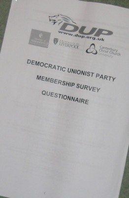 DUP 2012 membership survey front page