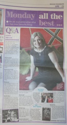 Lynda Bryans Q&A in Belfast Telegraph Monday 18 February 2013