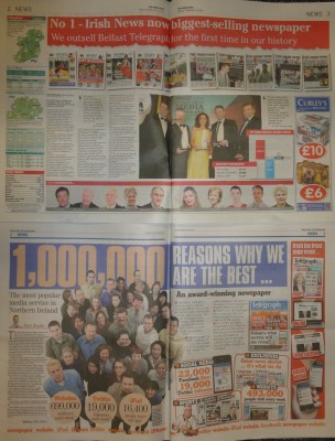 Irish News and Belfast Telegraph celebrate circulation/readership figures