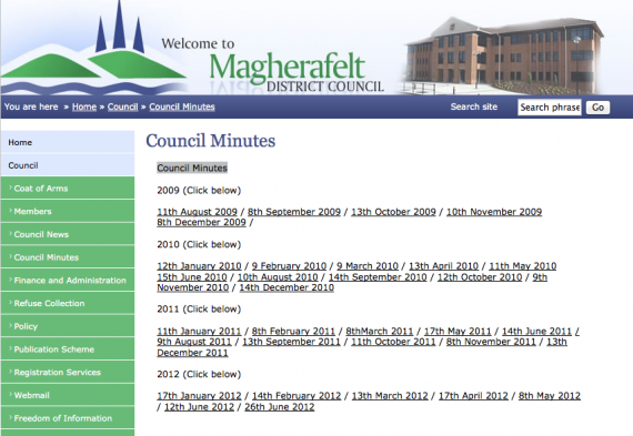 Magherafelt council minutes missing