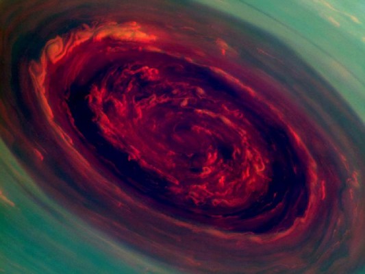 Cassini - Saturn north pole The Rose