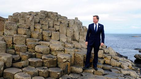Prime Minister David Cameron on Giants Causeway