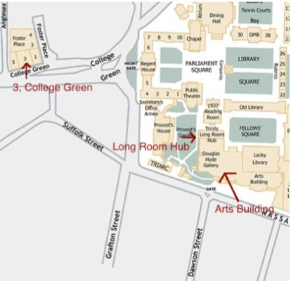 TCD campus map