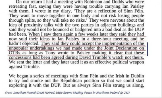 Powell on OTRs and DUP