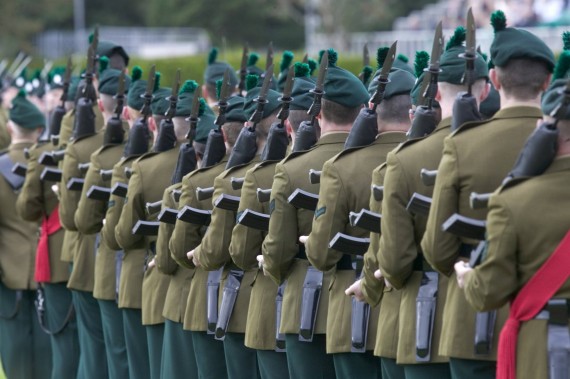 Soldiers of the Royal Irish Regiment on Parade, from MOD archive