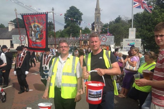 Jim Dowson, Paul Golding and their trusty buckets. Scarva, July 13th 2013