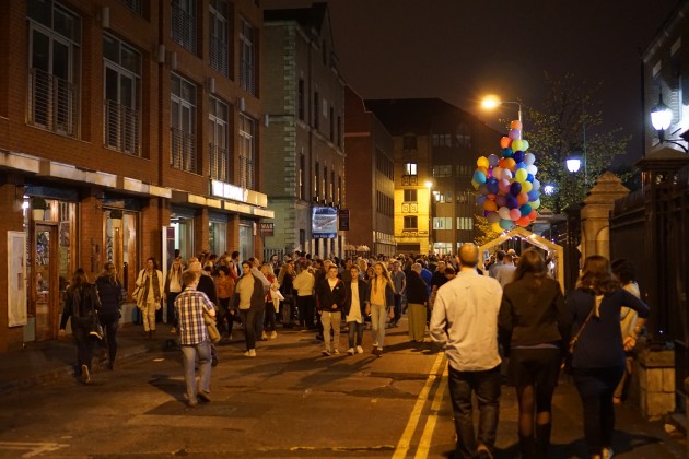 Crowds thronging the Streets of the Cathedral Quarter on Culture Night 2014