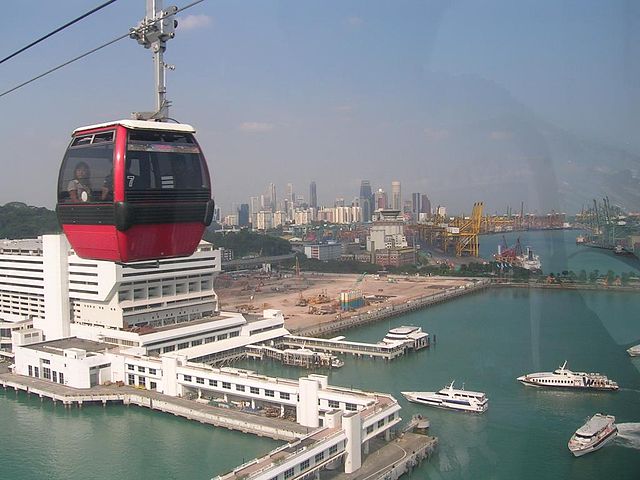 "View of HarbourFront and a cable car from Singapore Cable Car" by SGTOSA