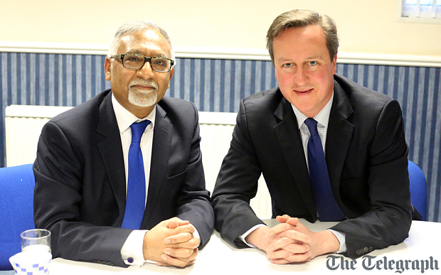  Amjad Bashir and David Cameron in Witney Photo: Will Wintercross/The Telegraph 