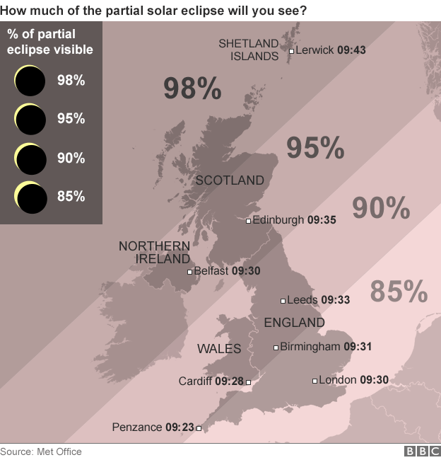 Solar Eclipse Map UK Ireland 20 March 2015