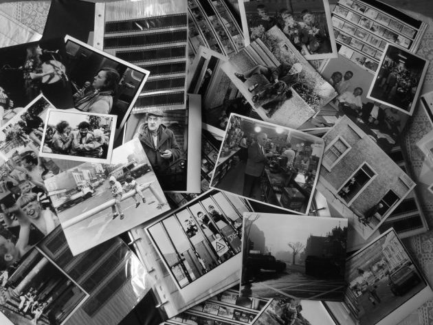 Table of photos and negatives by Sean Allen