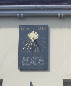 A modern sundial erected by the U3A in Salisbury; time passes too quickly for all of us.