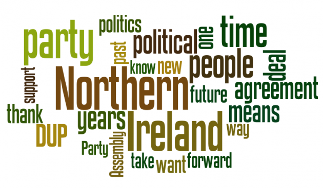Wordle of Peter Robinson's 2015 conference speech