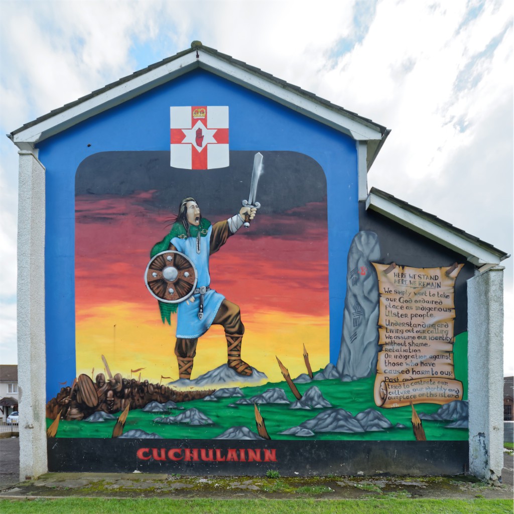 Cúchulainn as a loyalist. Lower Shankill, West Belfast.