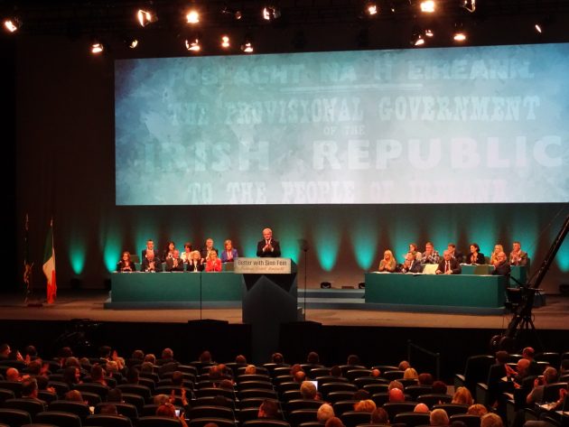 Martin McGuinness addresses 2016 Sinn Fein ard fheis (Friday night) in Convention Centre Dublin