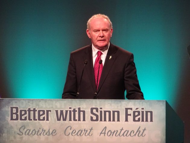 Martin McGuinness addresses 2016 Sinn Fein ard fheis (Friday night) in Convention Centre Dublin