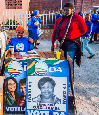 DA activists in the ANC stronghold of Gugulethu in 2011.