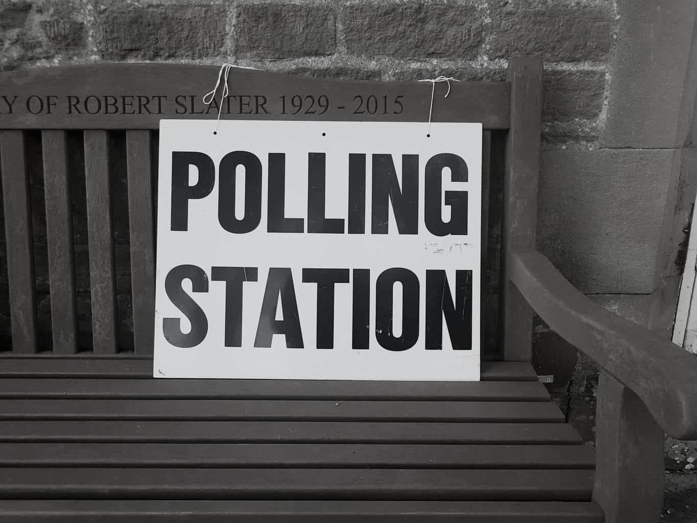 Polling Station sign in the UK