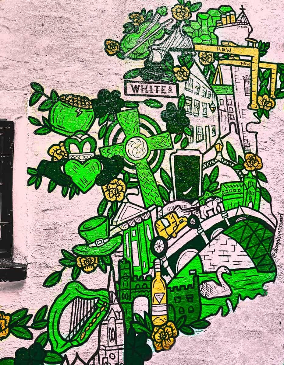 green and white abstract painting