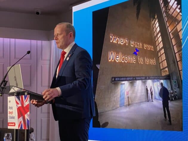TUV deputy leader councillor Ron McDowell speaking about his trip to Israel at the TUV 2026 conference