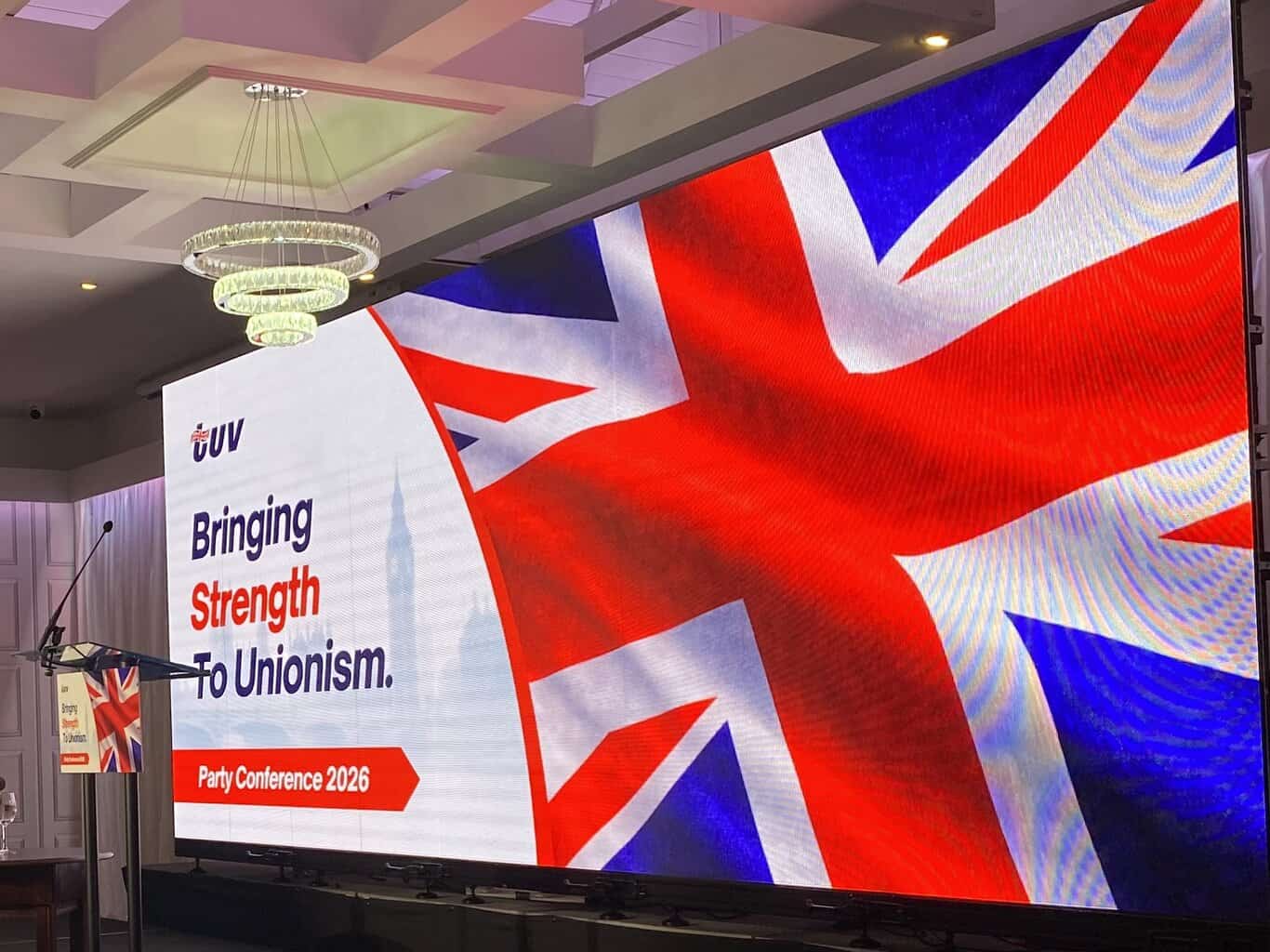 TUV conference – seeking to capitalise on growth in the polls with an instruction to members to “go back to your constituencies as evangelists for Ulster”