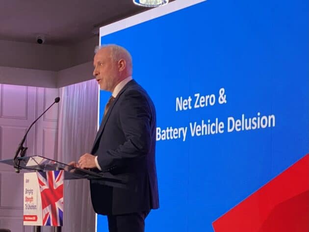 Geoff Potter speaking about battery powered vehicles at 2026 TUV conference